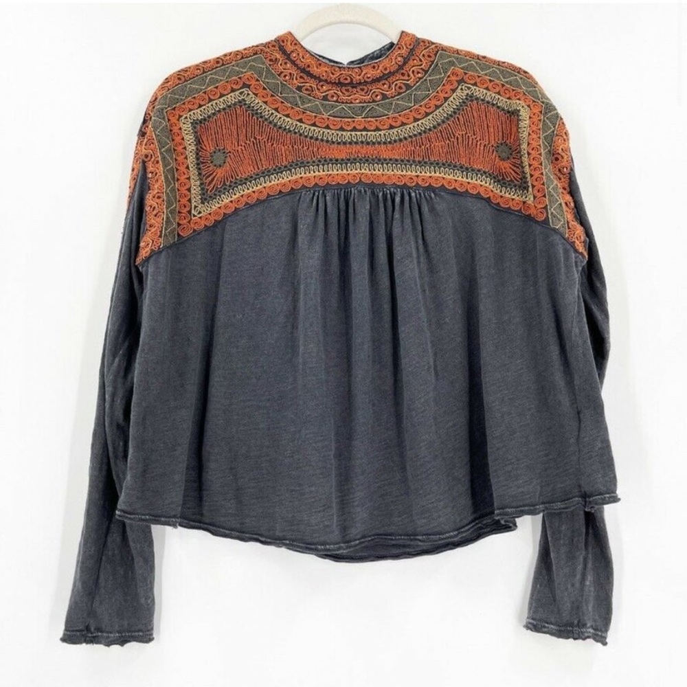 Free People Embroidered Long Sleeve